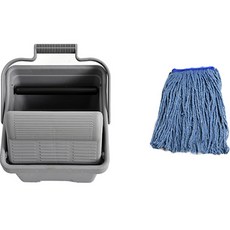 Clean Mate 滑動拖把小號+一般藍色抹布 340g組, 1套, 藍色