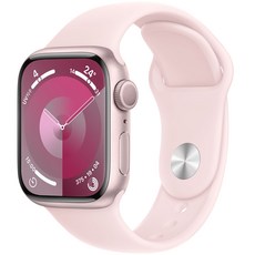 Apple 애플워치 9 GPS, 핑크(애플워치), 라이트 핑크(밴드), 41mm, 핑크 / 라이트 핑크 스포츠 밴드, M/L