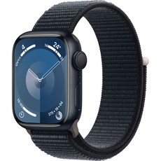 Apple 애플워치 9 GPS, 미드나이트, 41mm, 미드나이트 / 미드나이트 스포츠 루프, Loop
