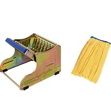 Clean Mate 寬版鐵腳踏式擰乾器 + 輕便拖把布 黃色套組, 1套