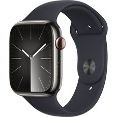 Apple 애플워치 9 GPS+Cellular, 그래파이트 / 미드나이트 스포츠 밴드, 45mm, 그래파이트 / 미드나이트 스포츠 밴드, S/M