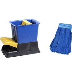 Clean Mate 腳踩脫水器 + 超細纖維菜瓜布型拖把組, 1套