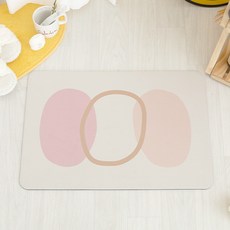 Diannehouse 可水洗珪藻土腳踏墊, 玫瑰圓圈