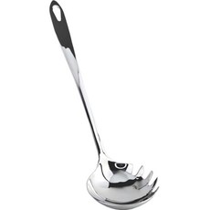 Kitchen Blooming 304不鏽鋼一體成型亮光撈麵勺, 全不鏽鋼