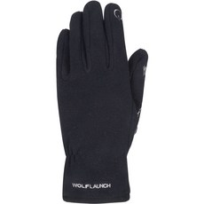 WOLFLAUNCH FLEECE FINGER HOODY CAP 左右長手套, 黑色, 1套