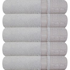 Songwol 松月 毛巾 希臘竹纖維洗臉毛巾 175g, 淺灰色, 5個