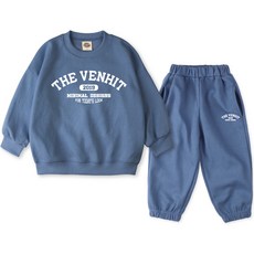 VENHIT 童款Rounded棉質雙面布大學T運動長褲組