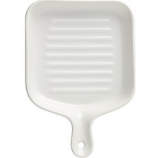 Hong Time 霧面陶瓷烤箱附柄盤 HTC218, 1個, 牛奶白