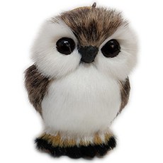 毛氈大眼睛貓頭鷹聖誕樹裝飾品, 1個, 深棕色, 7cm