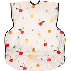 Bay-B 幼兒背心拉鍊式防水餐桌圍兜, 米色, 1件, 1件