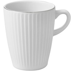 PILLIVUYT Plissé 銀邊馬克杯 270ml, 單一顏色, 1個, 單一商品