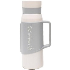 livingovoje 大容量手把不鏽鋼保溫瓶, 白色, 1.2L, 1個