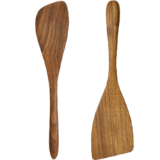 好用柚木三角翻面鏟 中+大組, 三角腳蹼中型 + 三角腳蹼大號, 混色, 1組