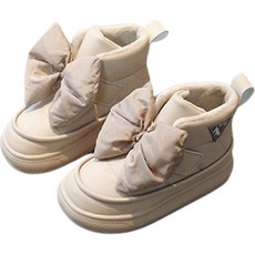 女童款大蝴蝶結加厚保暖雪靴