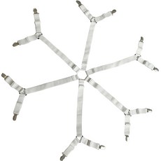 LivingDA 床單6向固定夾, 白色, 1個