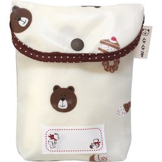 Chouchourroom 嬰幼兒用 托兒所 幼稚園 防水藥袋, 象牙白(熊)