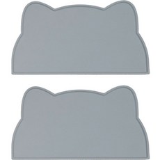 멍냥이랑 캣츠 식기매트 45 x 25 cm, 그레이, 2개