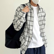 男款寬鬆版型Addict格紋襯衫