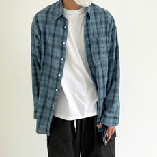 男款寬鬆版型Addict格紋襯衫
