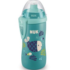 NUK 矽膠吸嘴運動水壺, 1個, 魚, 300ml