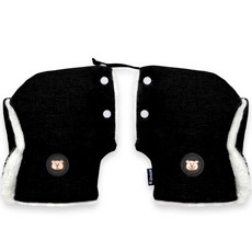 Manito 兒童安全滑板車自行車混色刺繡手套, 刺繡泰迪熊黑色