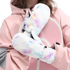 Elsso 女性用防寒防水防風滑雪板滑雪手套, 白色