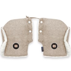 Manito 兒童安全滑板車自行車混色刺繡手套, 刺繡泰迪熊淺米色