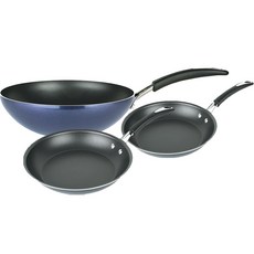 마이어코리아 래디언스 인덕션 프라이팬 웍 세트 3개, 블루, 팬 22cm + 팬 25cm + 볶음팬 28cm