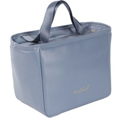 Abby&Joe 粉彩皮革保溫保冷大容量便當袋, 藍色