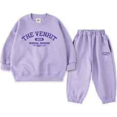 VENHIT 童款Rounded棉質雙面布大學T運動長褲組