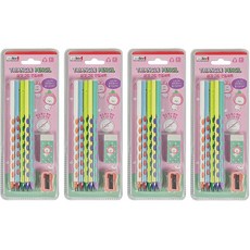 ibis 三角握柄鉛筆組, 4套, 粉紅色