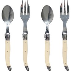 Jean Neron Laguiole 象牙白茶匙+茶叉組, 1套, 茶匙 + 茶叉