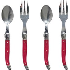 LAGUIOLE 拉吉爾 茶匙 + 茶叉組 玫瑰, 茶匙 2入 + 茶叉 2入, 1套