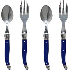 Jean Neron Laguiole 茶匙 + 茶叉套組 法式藍, 茶匙 2p + 茶叉 2p, 1套