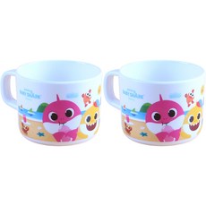aizoum 碰碰狐和鯊魚寶寶印花孩童水杯, 單色, 2個