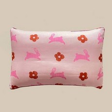 FRAMBOISE 嬰幼兒用 Petit Rabbit 莫代爾絎縫枕頭套, 腮紅粉