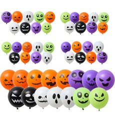 P&B UNITY 萬聖節隨機出貨橡膠氣球50種套組, 1套, 07 印刷5色混合