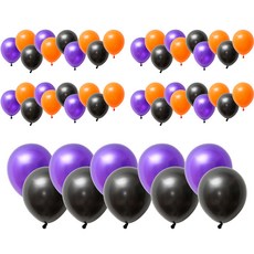 P&B UNITY 萬聖節橡膠氣球 橘色 16p + 紫色 16p + 黑色 17p 套組, 03 珠光紫色調, 1套