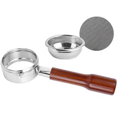 칼딘 시모넬리 바텀리스 커피 포터 필터 58mm + 퍽 스크린 필터 58mm 세트, 로즈우드, 1세트