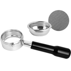 칼딘 시모넬리 바텀리스 커피 포터 필터 58mm + 퍽 스크린 필터 58mm 세트, 블랙, 1세트