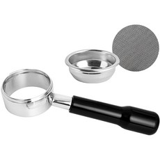 칼딘 가찌아 바텀리스 커피 포터 필터 58mm + 퍽 스크린 필터 58mm 세트, 블랙, 1세트
