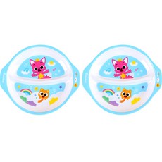 aizoum 碰碰狐印花2格分隔餐盤, 2個, 混色, 單品