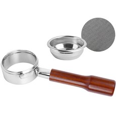 칼딘 가찌아 바텀리스 커피 포터 필터 58mm + 퍽 스크린 필터 58mm 세트, 로즈우드, 1세트