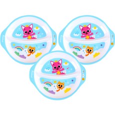 aizoum 碰碰狐印花2格分隔餐盤, 3個, 混色, 單品