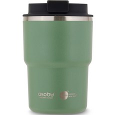 아소부 세라믹 코팅 이중 진공 스텐 퓨라믹 커피익스프레스 텀블러, 바질그린, 360ml, 1개