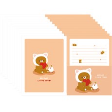 From&To Gomu Gomu Buddy 信紙 4張 + 信封 2個 套組 FL116-4, 10套