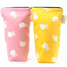 semoms Bunny Bear 水壺袋 2件組, 粉紅色, 黃色