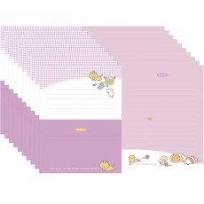 From&To 밍꼬 信紙 4p + 信封 2p 套組 FL115-3, 混合色, 10套