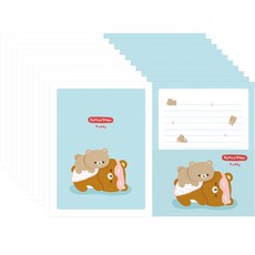 From&To Gomu Gomu Buddy 信紙 4p + 信封 2p 套組 FL116-2, 混色, 10套