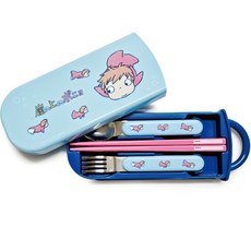 Skater 角色印花餐具組 TACC2AG, 勺子+筷子+叉子+箱子, 金魚姬, 1組